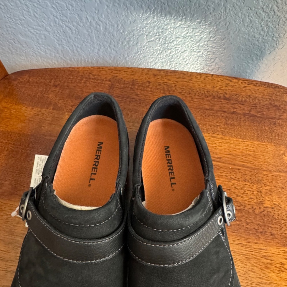 MERRELL Dassie buckle leather black slip-on shoes. J69078 Size 8 - Picture 5 of 7